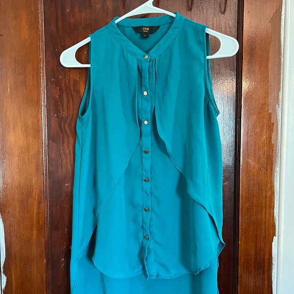 Zink London Tops - Zink London Turquoise Sleeveless Blouse